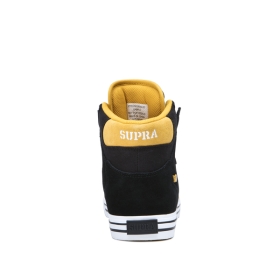 Supra Mens VAIDER High Top Shoes Black/Golden/white | US-10973